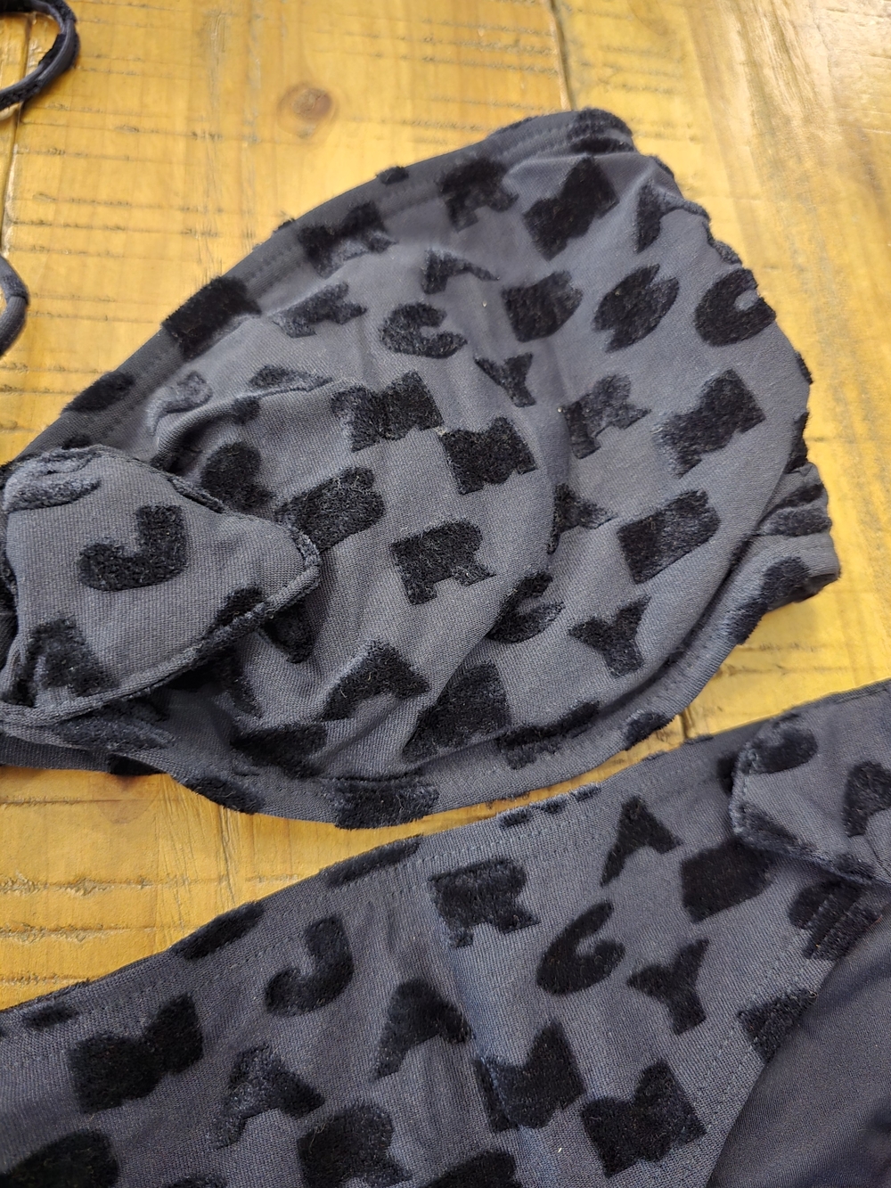 Marc By Marc Jacobs Swimwear Navy Textured Print Bikini Set - Picture 2 of 5